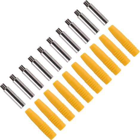 Lot de 10 coupleurs isolés à fiches bananes de 2 mm avec capuchons de protection pour équipements de test (jaune) (1/5)