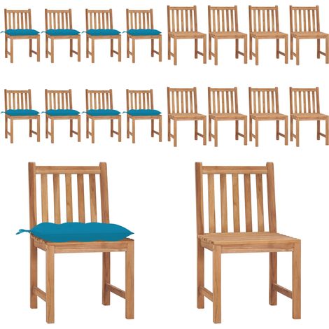 Gartenstühle 8 Stk. mit Kissen Massivholz Teak - Gartenstühle - Teak Gartenstühle - Holz Gartenstühle - Outdoor Furniture - Esszimmerstühle - Home & Living (1/5)