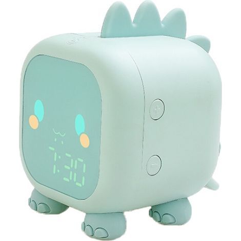 Reloj despertador, dinosaurio, multifunción, pantalla LCD, verde (1/5)