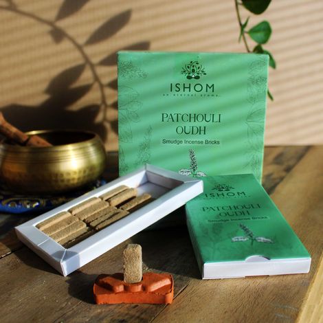 Pack de 15 Briques et Brûleur d'Encens Naturel - Bois de Patchouli- Vendu par 1 (1/4)
