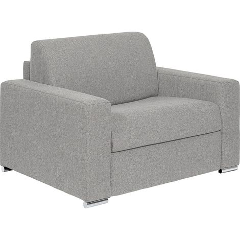 Fauteuil convertible express en tissu gris clair - Couchage 70 cm - Matelas 14 cm - CALITO