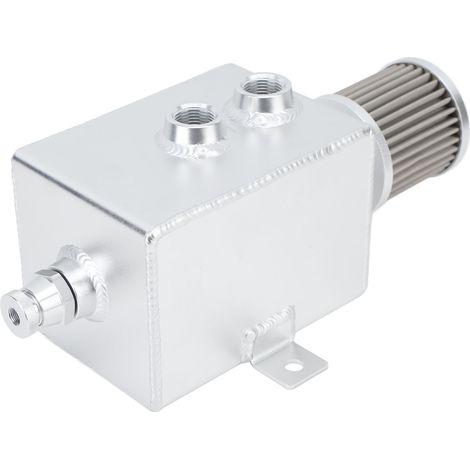 2-Liter-Aluminium-Ölabscheider mit wiederverwendbarem Filter, universeller Motorölbehälter, Kfz-Ölrückgewinnungstank (1/5)