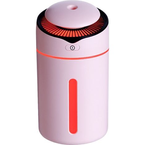Umidificatore a ultrasuoni, 300 ml, LED, 2 modalità, 7 colori, spegnimento automatico, per casa, ufficio e auto, rosa (1/5)