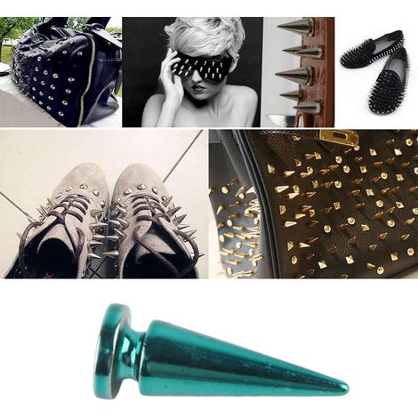 Rivets en forme d'arbre de grande taille (10 x 26 mm) - Accessoires pour la création de sacs, chaussures et vêtements - Rivets punk gothiques en spirale (1/5)