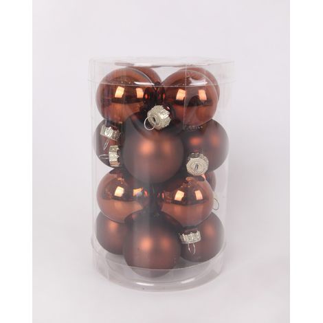 TrendLine Weihnachtskugeln aus Glas Ø 3,5 cm espresso 16 Stück Weihnachtskugel