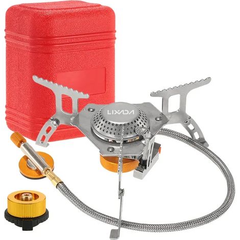 Réchaud à gaz d'extérieur 3000W, mini réchaud de camping, brûleur pour la cuisson et les pique-niques, fourneau portable pliable et léger à brûleurs séparés, réchauds de cuisson portables (1/5)