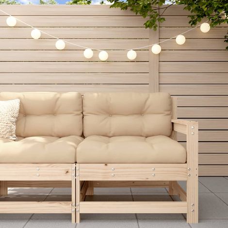 Chaise de jardin Siège de Terrasse Fauteuil de jardin avec coussins bois de pin massif DGBDF219669 (1/5)