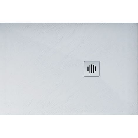 AICA Plato de Ducha Rectangular 80x140x3cm Blanco textura pizarra (1/4)