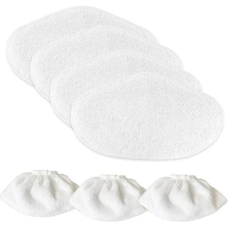 Panni in microfibra per mocio a vapore Polti Vaporetto PAEU0332 SV440 Double, SV450, SV460, 4 panni per la pulizia riutilizzabili, 3 prese per mocio a vapore PAEU0282