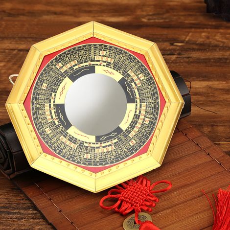 Miroir Feng Shui Concave Bagua, Protection Énergétique pour Habitation et Bureau (1/4)