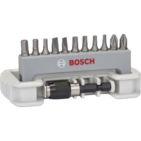 Bosch Accessories 2608522131 Bit-Set 12teilig Schlitz, Kreuzschlitz Phillips, Kreuzschlitz Pozidriv (1/4)