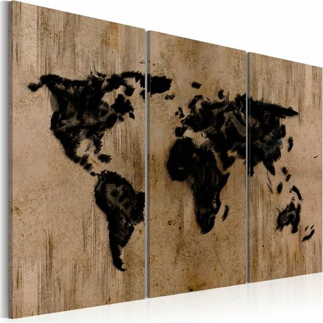 Tableau carte mystérieuse du monde - 120 x 80 cm (1/3)