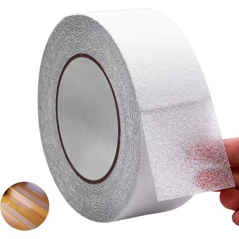 5cm x 10m Ruban Adhésif Antidérapant Ruban Autocollant Anti-dérapante Transparent Bande Sécurité pour Escaliers, Marches, Revêtements de Sol, Intérieure Et Extérieure (1/5)