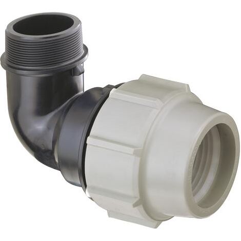 Coude 90° à Compression Mâle 26/34 pour Tube PE ø25 - Plasson