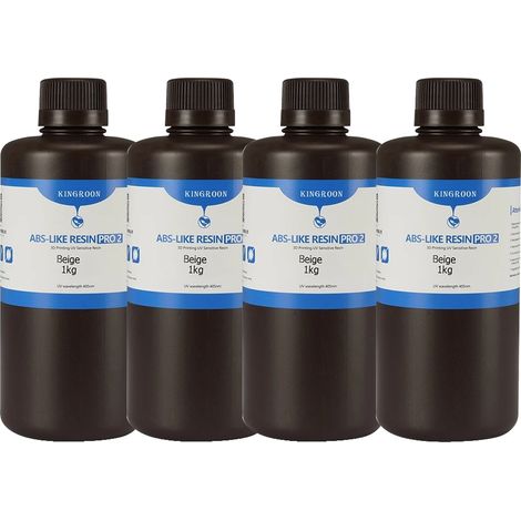 Resina per stampanti 3D, lavabile con acqua, compatibile con stampanti LCD, 4 kg, resina ABS beige. (1/2)