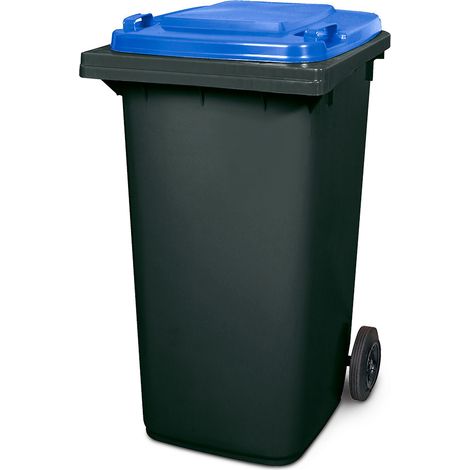 BRB 240 Liter MGB, Mülltonne Abfalltonne, grau mit farbigem Deckel (grau/blau) (1/2)