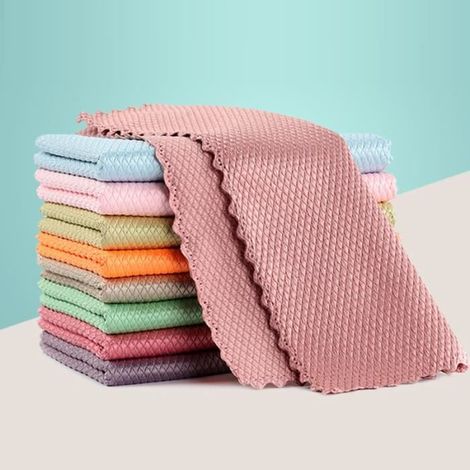 Eponge,Serviette en microfibre Super absorbante, chiffon de lavage de la vaisselle, vaisselle efficace, chiffon - 25 x 25CM-10pcs