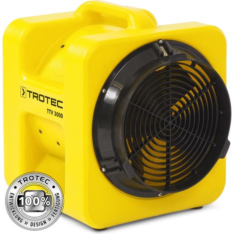 Trotec – Ventilateur-extracteur TTV 3000 – Débit d'air 3000 m³/h – Pression 360 Pa – Design industriel pour chantiers et espaces confinés