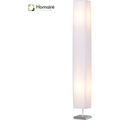Lampadaire blanc en métal et polyester de 14 × 14 × 120 cm HOMAIRE (1/5)