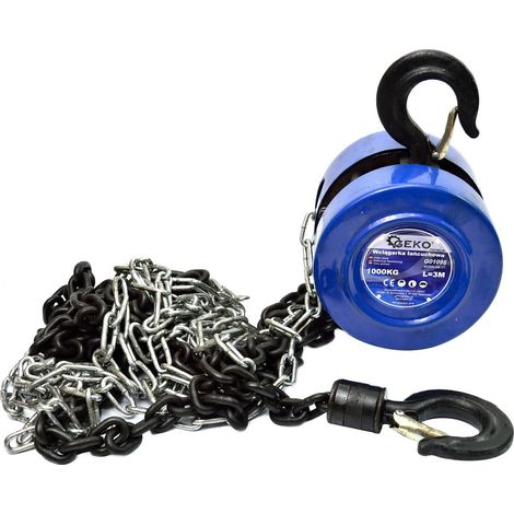 Polipasto de cadena Geko premium 1T x 3M /acero/(1) (1/5)