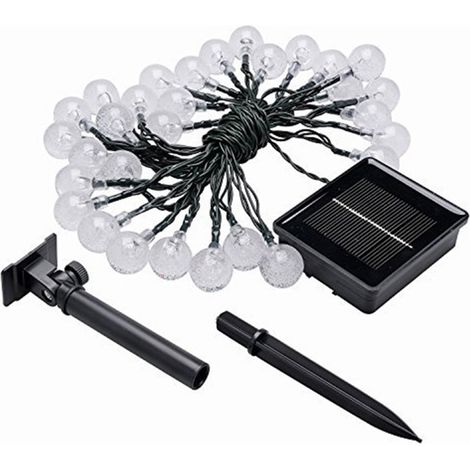 1 Guirlande lumineuse solaire, boules de cristal, étanche, mode multiple, jardin, mariage (1/5)