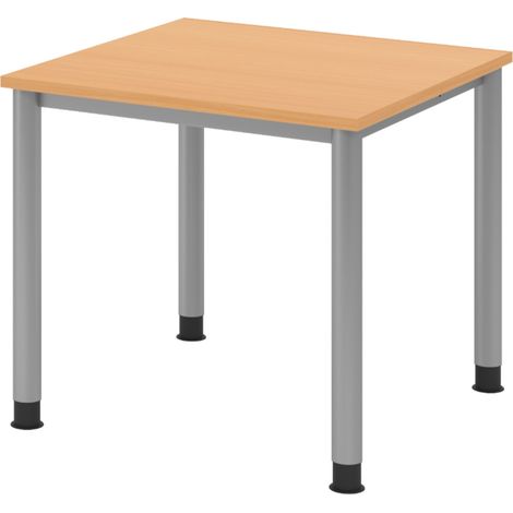 bümö Schreibtisch Serie-H Quadrat: 80 x 80 cm Buche