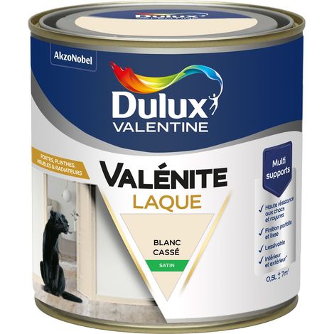 Dulux Valentine Peinture Laque Valénite Intérieur et Extérieur Multi-supports - Finition parfaite et lisse, Haute Résistance - Satin Blanc Cassé 0,5 L (1/5)