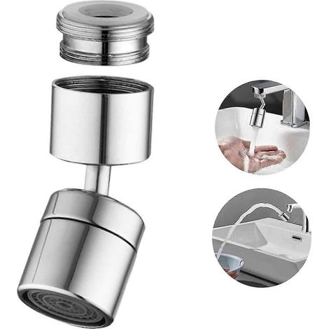 Aérateur de robinet à 360 degrés, filtre anti-éclaboussures universel, aérateur de robinet économe en eau, pivotant à 360 degrés (1/5)