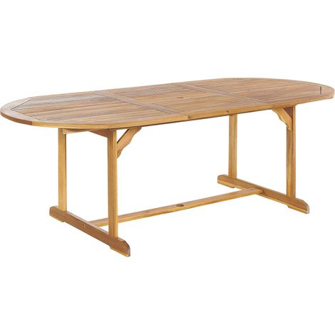 Extending Garden Dining Table MAUI 160/220 cm 100 cm Acacia Wood Light Brown (1/5)