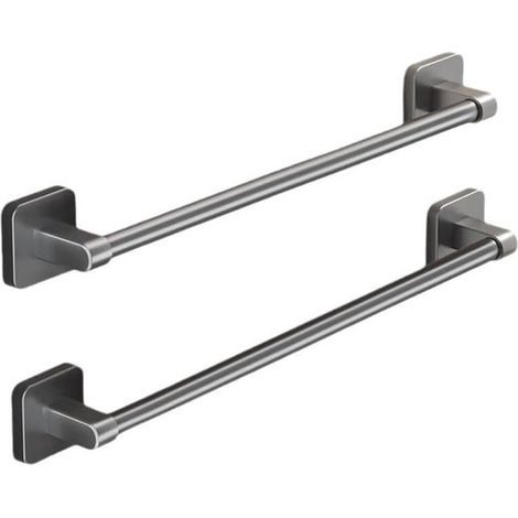 Toallero de baño - Sin taladrar - Montaje en pared - Juego de 2 - Gris - 40 cm (1/5)