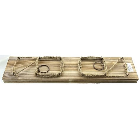 Sagaflor – Planche à 8 crochets à suspendre – Bois, 14 x 60 cm (1/3)