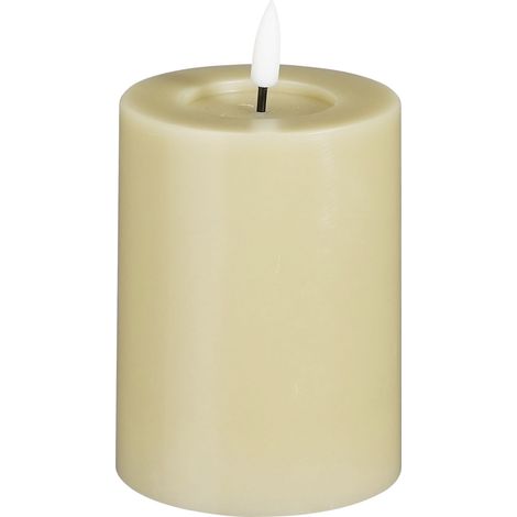 Mica Deko Kerze 10 x 7,5 cm taupe Flammenlose/LED-Kerze
