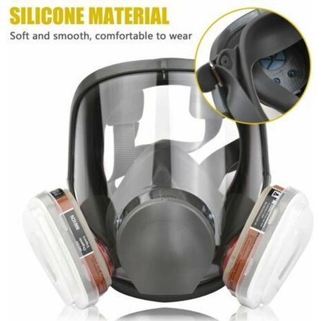 Masque complet 16 en 1 Masque complet en silicone 1 corps de masque + 2 x cartouches filtrantes 3 + 2 x bouchons de filtre + 10 tampons filtrants + 1 sac de rangement (1/5)