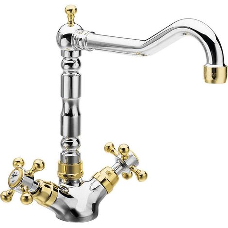 Sapho Reitano Rubinetteria Antea - Miscelatore per lavello, cromo/oro 3122 (1/2)