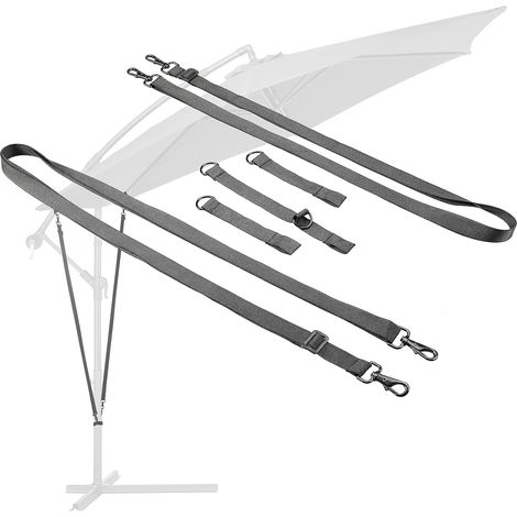 Sonnenschirm-Windschutz-Set, verstellbare Polyester-Gurte, winddicht, robuste Haken (1/5)