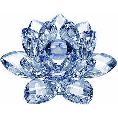 Crystal Lotus Blue 80mm Interior Decoration (1/5)