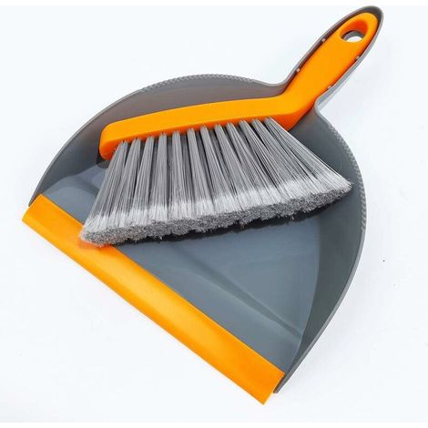 Brosse De Nettoyage Et Porte-poussière, Mini Balai Et Porte-poussière, Cuisine en Plastique Balai De Nettoyage Et Ensemble Porte-poussière pour Camping Table De Bureau (gris orange, 26173cm) Lefou (1/5)