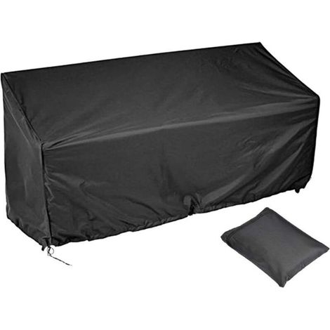 Housse de protection pour banc d'extérieur 162x66x89cm – Imperméable en fibre de polyester – Avec sac de rangement – Fixation nylon