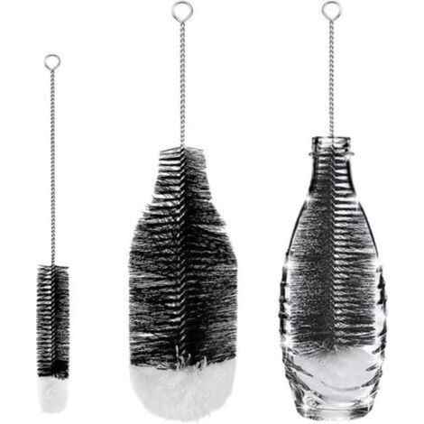 Lot de 2 Goupillon Bouteille Brosses de Nettoyage Brosse Bouteille Nettoyage Avancé pour Bouteilles en Verre Thermos Biberons Et Tasses (1/5)