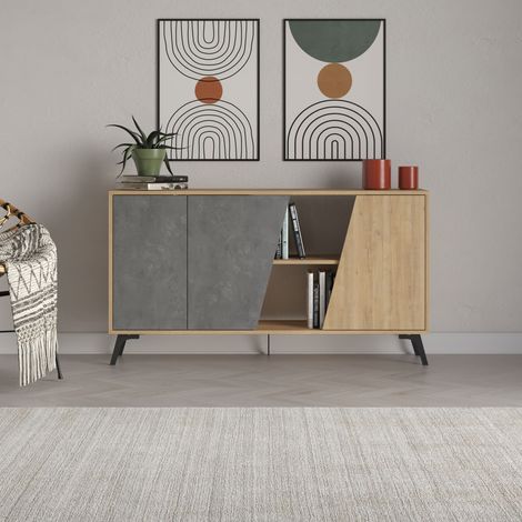 Decortie Fiona Console Sideboard Display Unit 150 - Oak / Retro Grey (1/5)