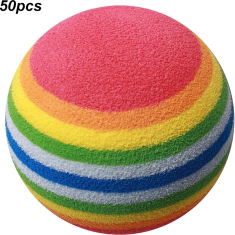 Lot de 50 balles de golf en mousse EVA, colorées et légères, parfaites pour l'animation des chats et jeux pour animaux de compagnie (1/4)