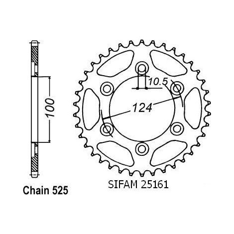 Couronne Ducati 916 S4 Monster - 525 - 37 Dents - Similaire JTR745