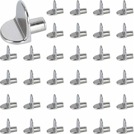 ZVD 40Pcs Taquet Etagere 5mm Taquets pour Étagères Chevilles de Support d'Étagère Goupille Étagère Broches Support Etagere Bricolage Acier Inoxydable (1/4)