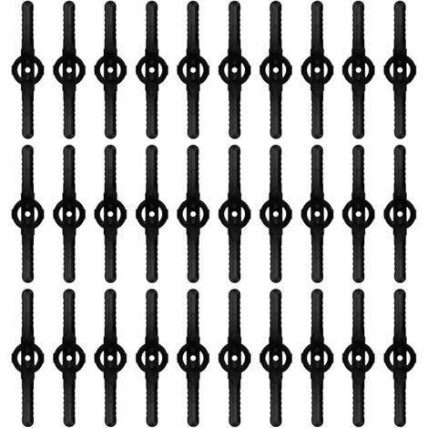 30 Stück Kunststoff-Ersatzklingen, Trimmerklingen, Rasenmäherklingen, Rasenmäherzubehör, Ersatzklingen für Akku-Trimmer – (Schwarz)