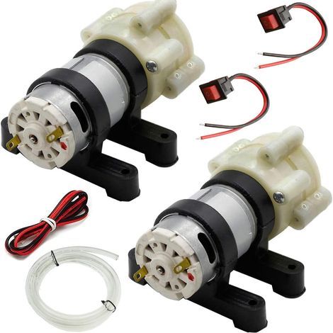 12-V-Membranwasserpumpe, Mini-Elektrowasserpumpe 1,5–1,8 l/min. Gleichstrom-12-V-Selbstansaugpumpe für Aquarien, Fischbecken und Springbrunnen (2 Stück) (1/5)