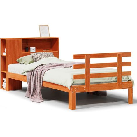 Maison Exclusive - Letto Libreria senza Materasso Marrone Cera 100x200 cm in Pino