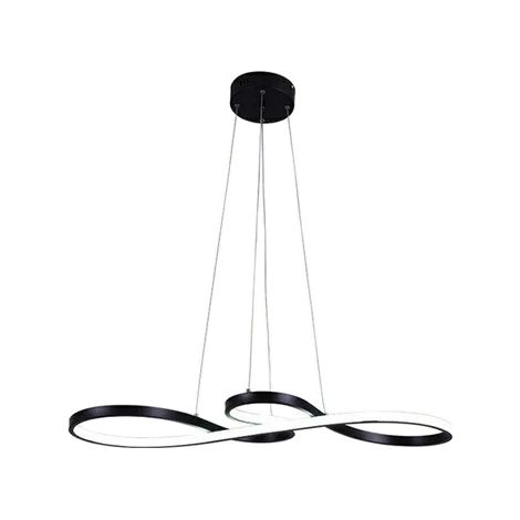 Lampada a sospensione, design moderno, a risparmio energetico, nera L75cm 50W-b, bianco freddo-b (1/2)