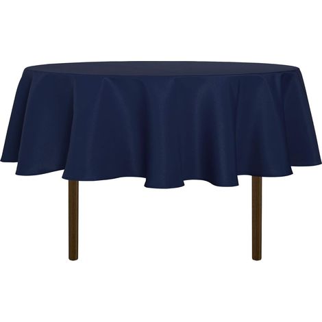 Nappe ronde - 152 cm - Tissu polyester lavable, déperlant et résistant aux taches - Décoration pour tables à manger et buffets (1/4)