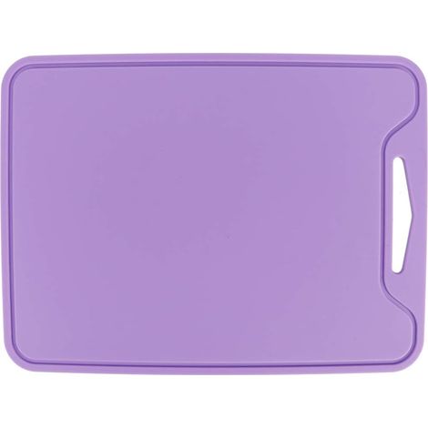 Cutting Boards for Kitchen Food Grade Silicone with Easy Grip Handles Juice Grooves(Purple)