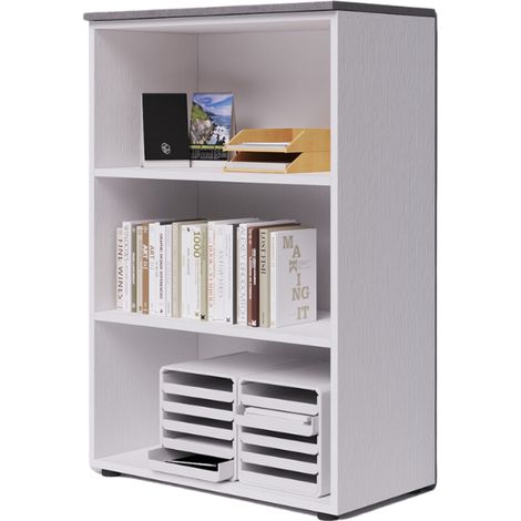 Büroregal mit drei offenen Fächern und Betontischplatte H129x90x45cm